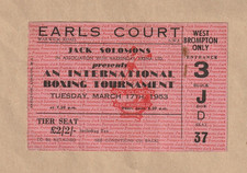 VINTAGE BOXING TICKET. JACK