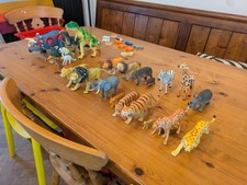 30 Plastic Toy Dinosaurs and Animals. + 13 Wooden Ones Used Condition