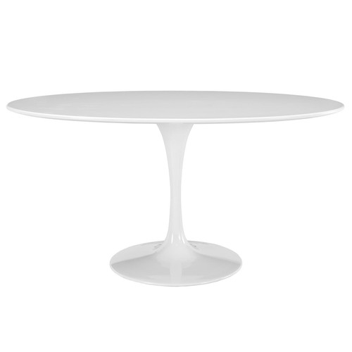 Oval white pedestal - white,