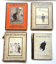 4 VOLUMES OF DRAWINGS by H.M. BATEMAN, Early 20thc
