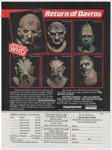 Doctor who davros etc - -,