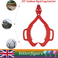 25" Carbon Steel Log Carrier Log Tongs Log Lifting Hook Timber's Tongs w/ Handle