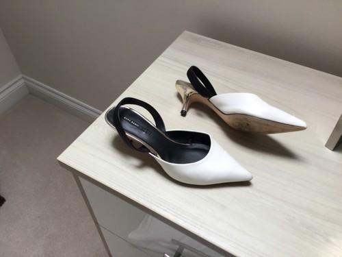 Zara white kitten heel - white,