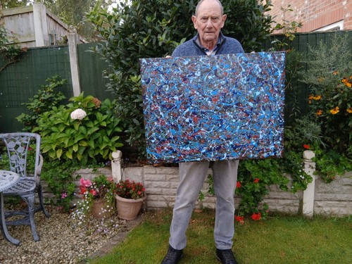 Hand painted abstract pollock - abstract, ,pollock