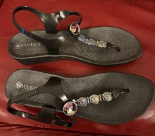 Pavers Toe Post sandals black