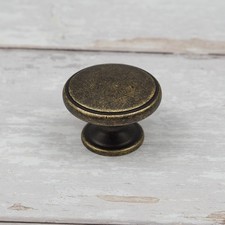 Antique Brass Cabinet Handle or Knob Dark Aged Rustic Gold Cupboard Drawer Pulls