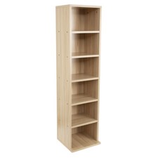 DVD Storage Tower Rack CD Unit Shelf Organizer Wooden Collection Media Stand
