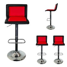 Breakfast Bar Stools, Gas Lift Kitchen Stool, Red & Black Swivel Bar Stools