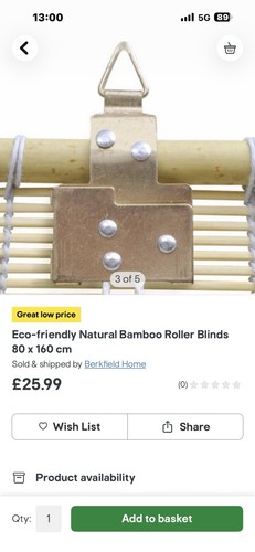 Roller blind bamboo home - blind,