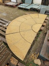 Riven Buff Half Circle Paving Slabs