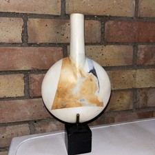 Vintage Vase Mounted On Wood Modern Art Very Unusual/ Unique Rare