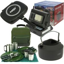 Portable Gas Heater Stove Cutlery Set Grill Pan & 1.1L Kettle Carp Fishing