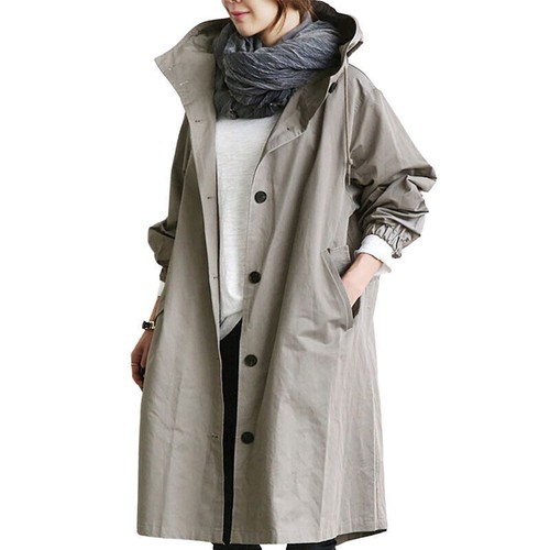 Womens oversize hooded trench - womens,