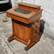 Stunning Walnut? Beech? Victorian Antique Davenport Writing Desk & Drawers