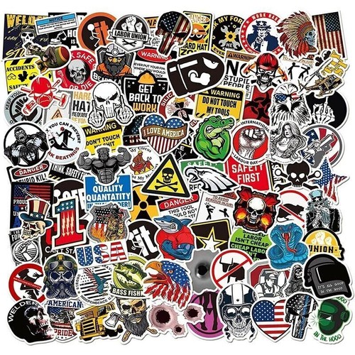 100 pack hard hat stickers - 100,