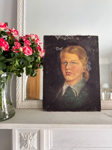 Antique oil painting board - oil,