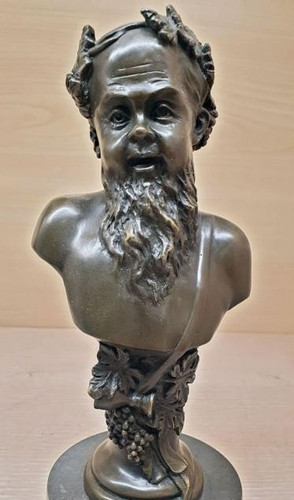 Dionysus bacchus bust bronze - bacchus,