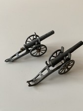 2 metal canons 25mm high for wargames.