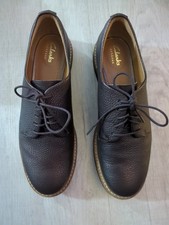 Clarks Boxed Glick Darby Dark Brown Leather Shoe Size 5.5 In Very Good Condition