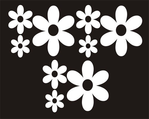 White daisy shaped - white,