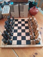 Vintage/Antique Elegant Chess Pieces, all Felted With Chessboard and storage Box