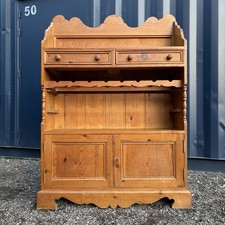 Vintage Solid Pine Cupboard With Bottle Storage, Drinks Cabinet, Small Dresser