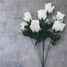 Rose Bud Bunch Artificial – 12 Heads Silk Flower Bouquet