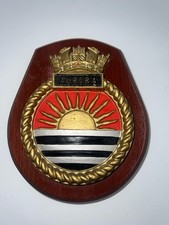 HMS Aurora Vintage Ships Plaque Sign Crest Royal Navy Cruiser Militaria Boat