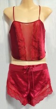 La Senza Deep Red Satin Lace