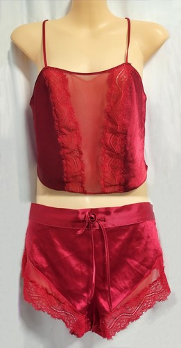 Senza deep red satin - senza, lace