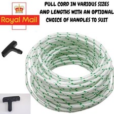 Lawnmower Pull Cord Starter Rope Recoil  Chainsaw Strimmer Sealed Ends Strong