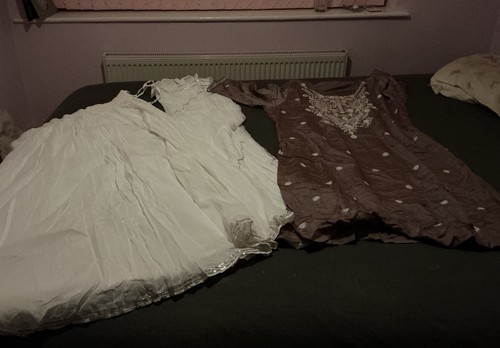 White and lilac lengha perfect - lengha,
