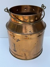 Vintage English COPPER MILK CHURN Peerage Made England Brass Accents Farmhouse