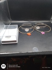 Job Lot Of Two Heart Pendant Necklaces And Four Heart And Butterflies Bangles