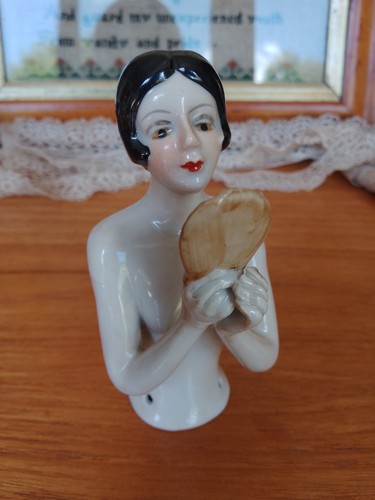 Vintage german porcelain pin - german,