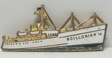 SS Scillonian ship shaped enamel souvenir badge HW Miller
