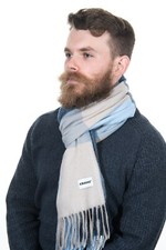Mens Blue Check Scarf