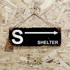 Ww2 shelter horizontal - shelter, sign