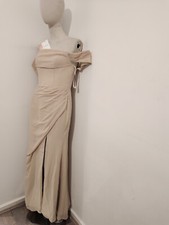 RRP £100 A-line off the shoulder floor-length chiffon bridesmaid dress with...