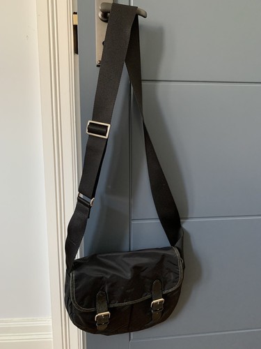 Black nylon cross bag - black,