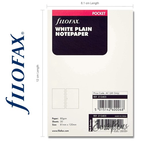 Filofax pocket white plain - filofax,
