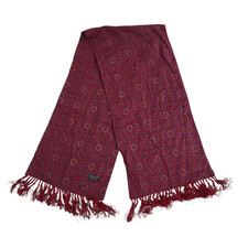 Vintage Tootal Scarf Retro Abstract Red Maroon Check Men's 46" X 10" M67