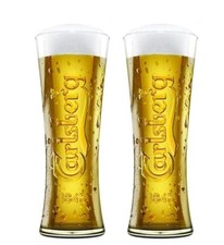 4 X Carlsberg Pint Glasses 20oz Tall Beer Glasses Nucleated New