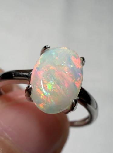 Solid opal ring natural - solid,