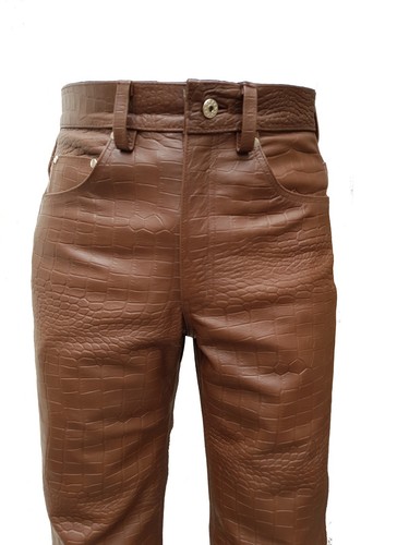 Mens brown crocodile print - brown,
