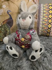 Vintage Grey Bunny Soft Toy
