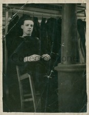 WWII Royal Navy serviceman At HMS Royal Arthur Shore Base In Hut Stove  4 x 3 in