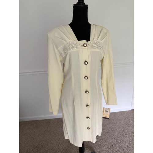 Vintage 80s ivory dress - ivory,