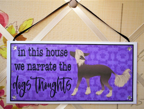 Chinese crested dog sign - sign, hang