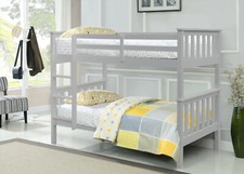 Wooden Bunk Bed childrens kids Pine White Grey 3ft Wembdon